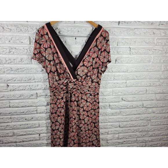 Studio I Women's Plus Size 18W Pink Geometric V-Neck Sheath Dress Career GEO25E - Picture 4 of 11